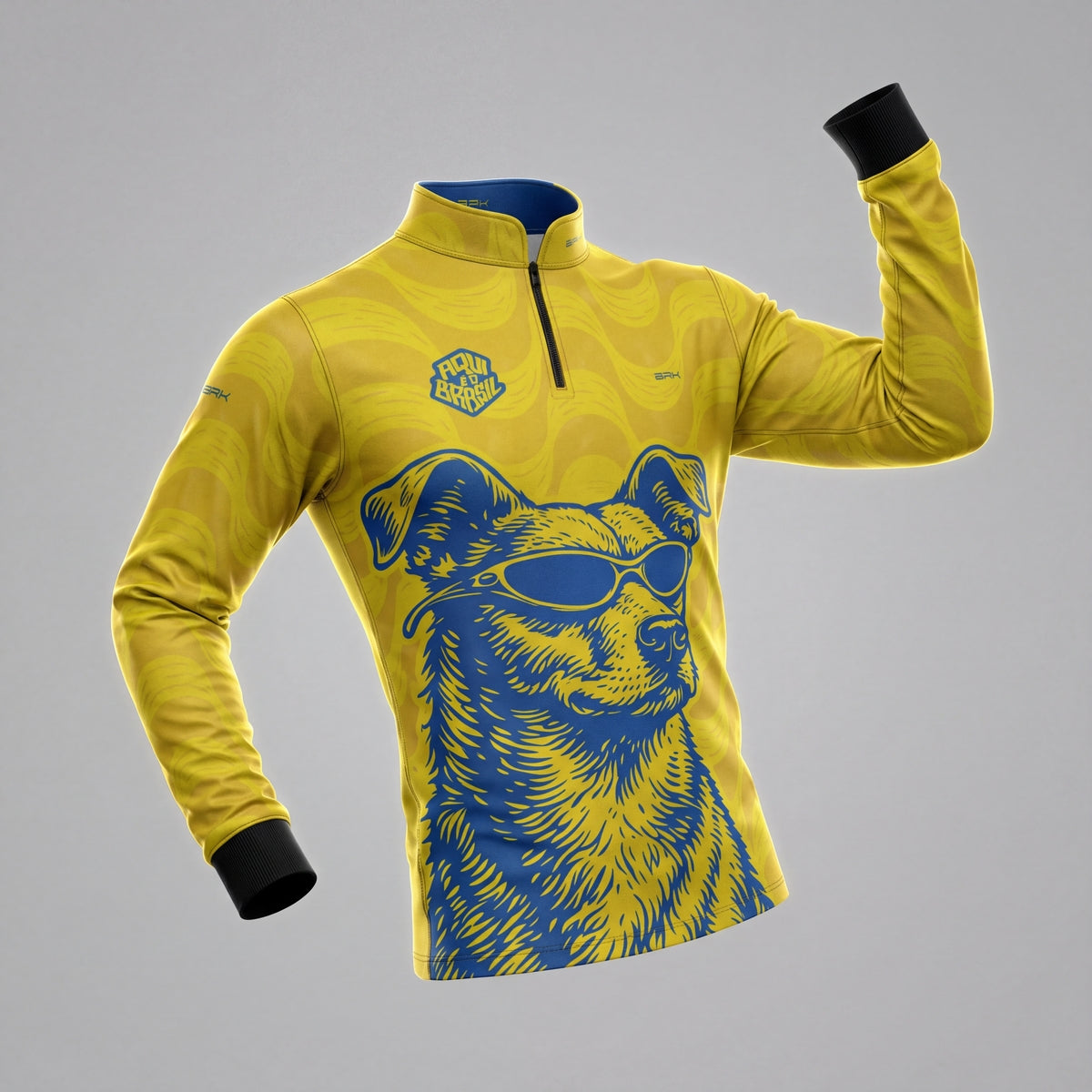 Camisa Brk Aqui é o Brasil Caramelo de Óculos Amarela com Proteção Solar UV50+ - Brk Agro