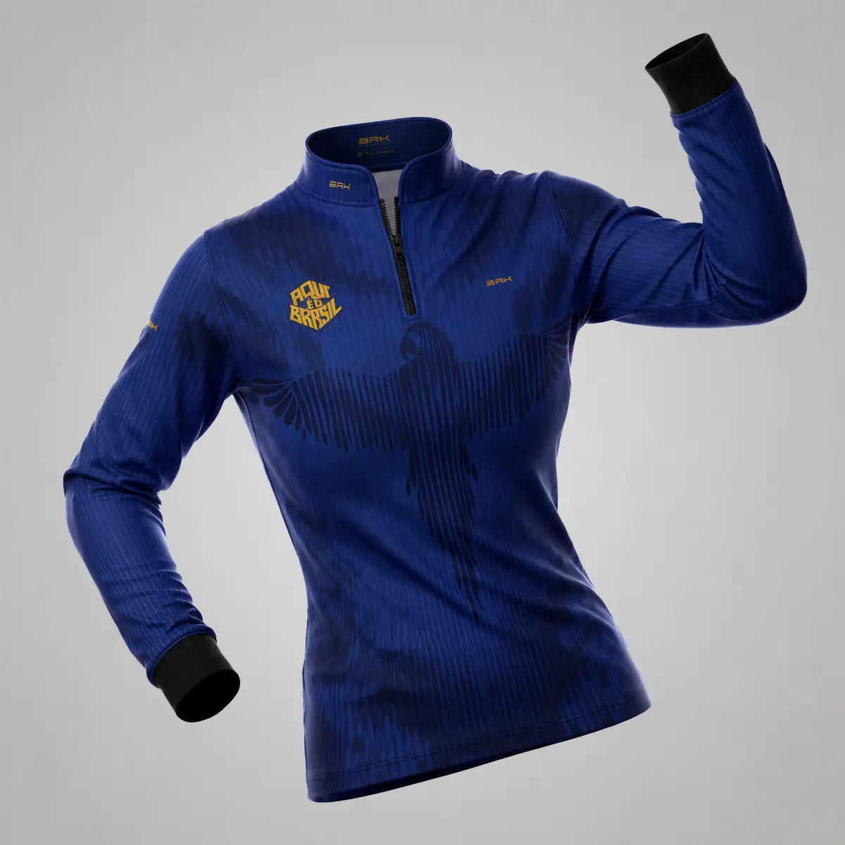 Camisa Brk Feminina Aqui é o Brasil Arara Azul com Proteção UV50 - Brk Agro
