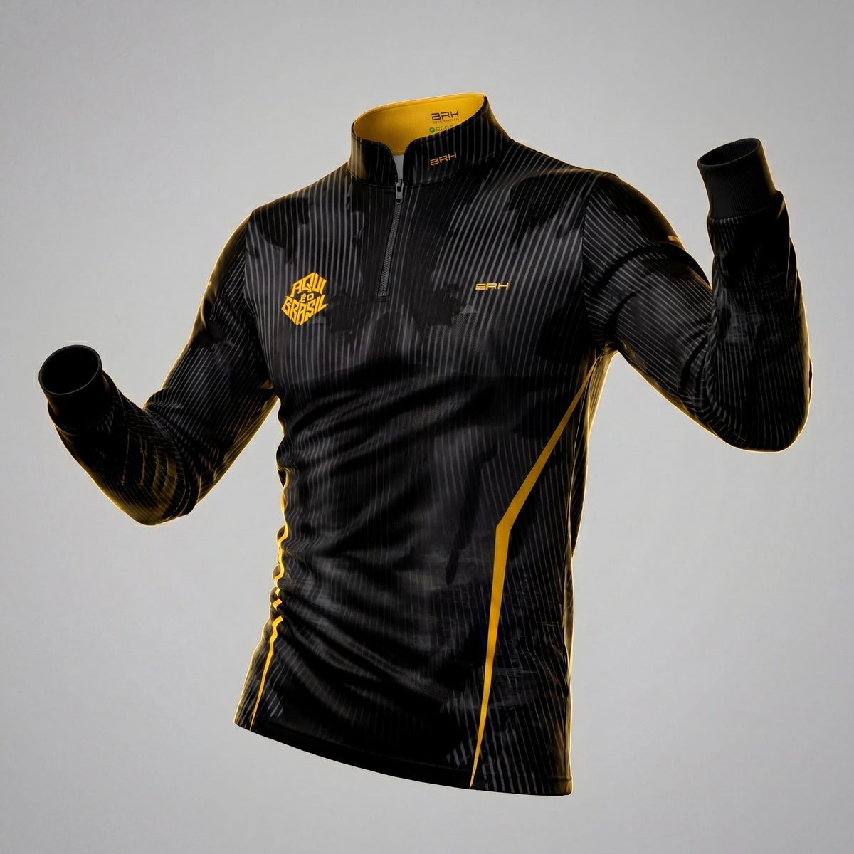 Camisa Brk Aqui é o Brasil Cristo Redentor Preta com Proteção Solar UV50+ - Brk Agro