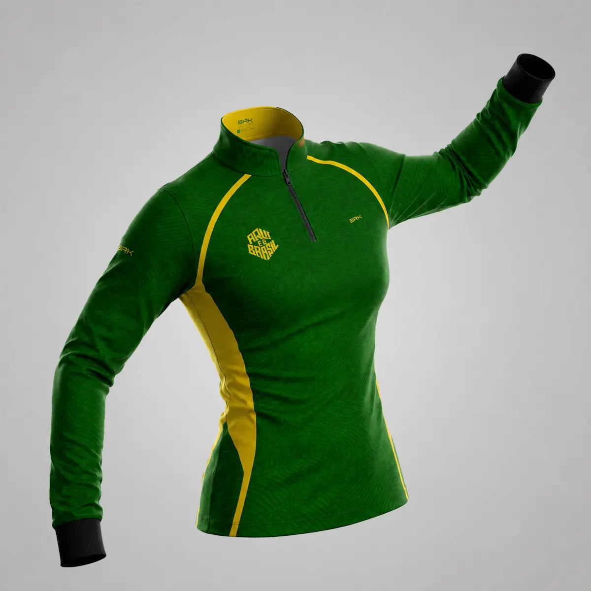 Camisa Brk Feminina Aqui é o Brasil Digital Verde com Proteção UV50 - Brk Agro