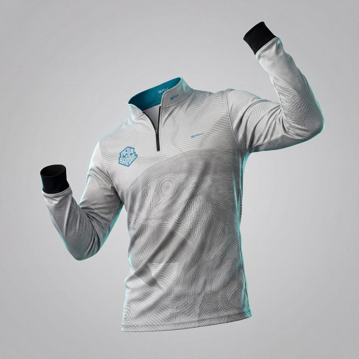 Camisa Brk Aqui é o Brasil Arara Sombreada Branca com Proteção UV50 - Brk Agro