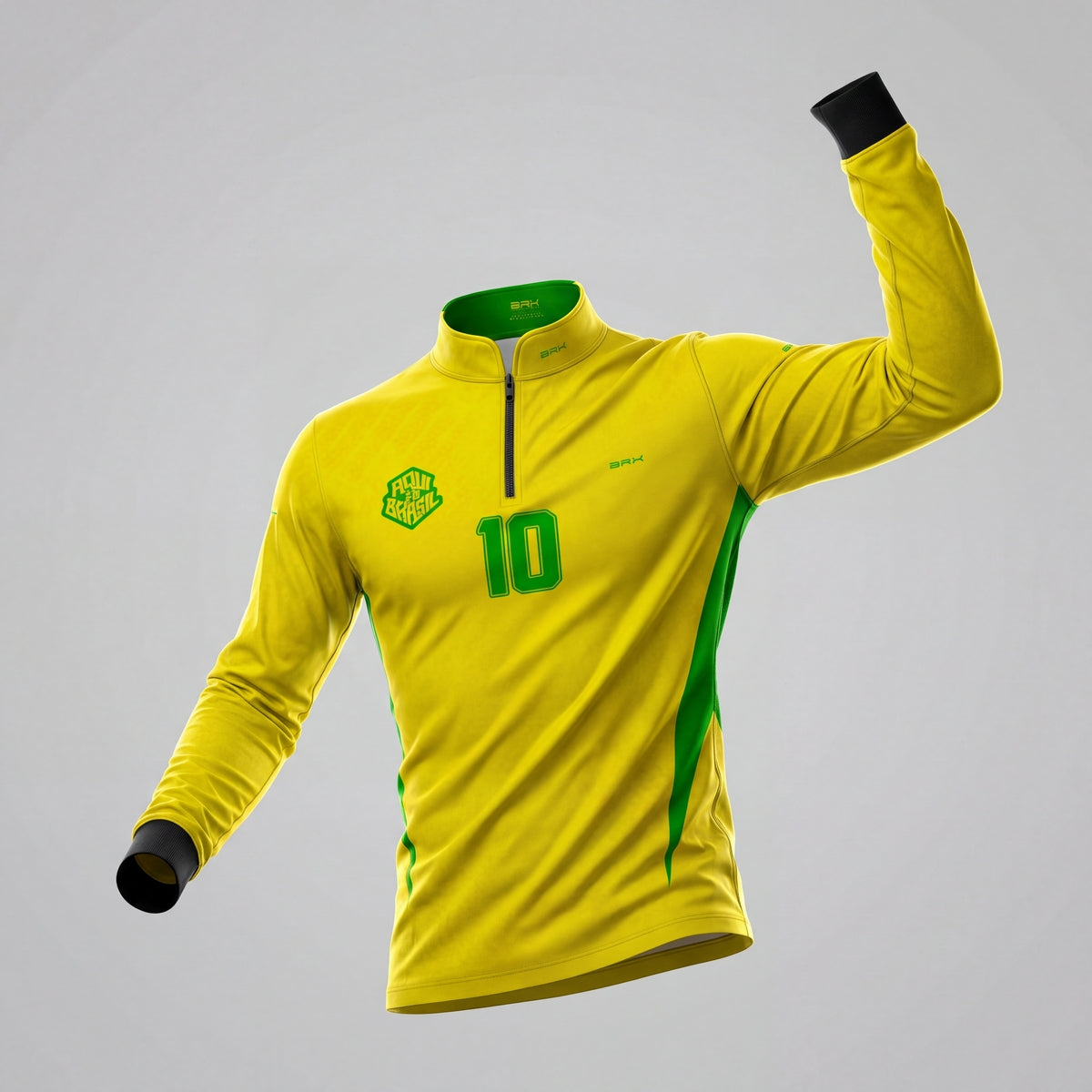 Camisa Brk Aqui é o Brasil Clássica 10 Amarela com Proteção UV50 - Brk Agro