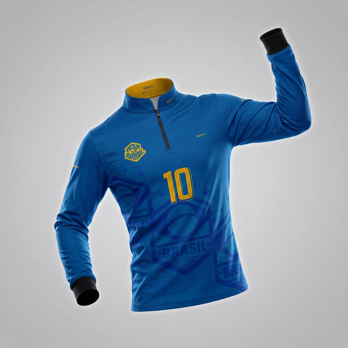Camisa Brk Aqui é o Brasil Escudo 10 Azul Royal com Proteção UV50 - Brk Agro