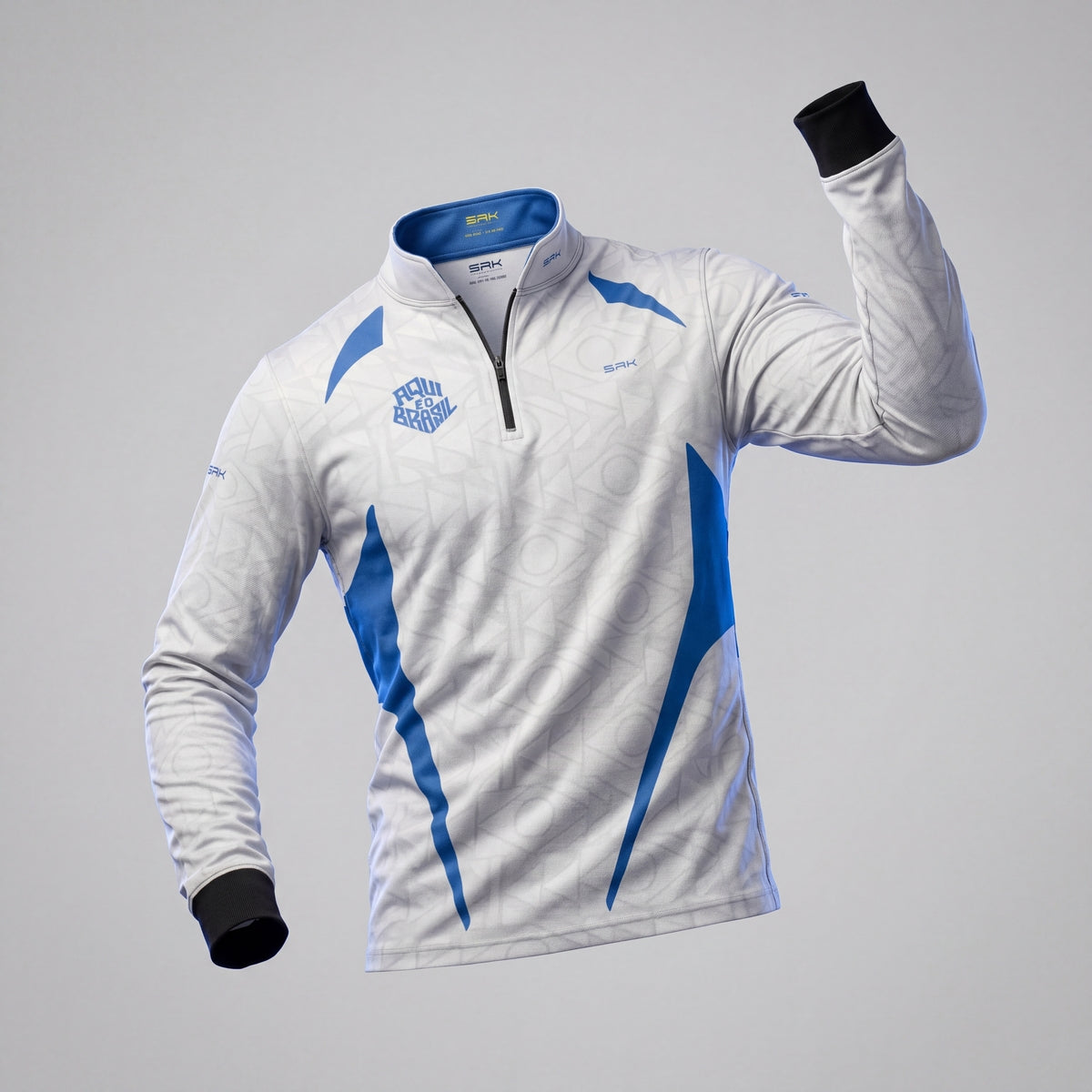 Camisa Brk Aqui é o Brasil Bandeira Geométrica Branca com Proteção UV50 - Brk Agro