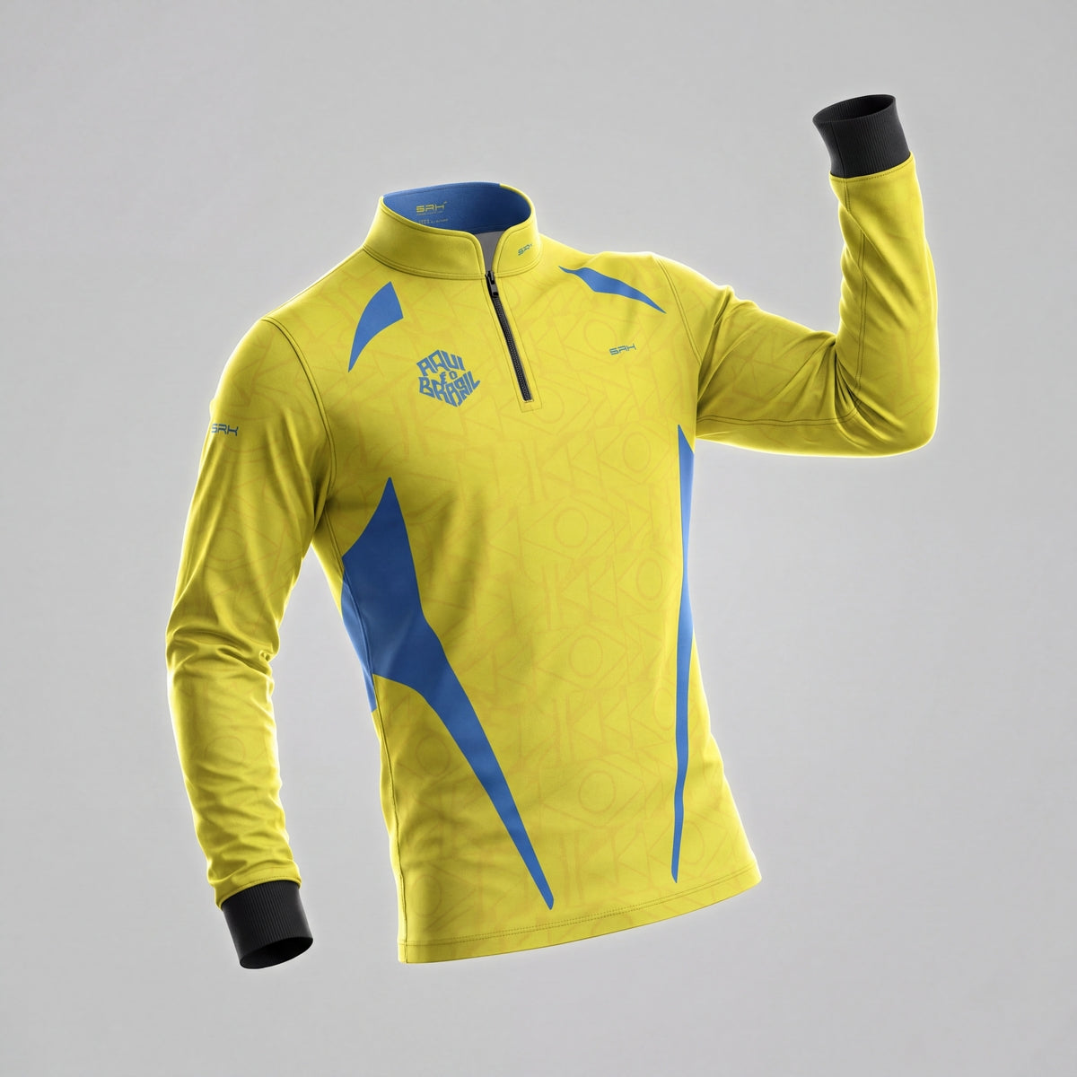 Camisa Brk Aqui é o Brasil Bandeira Geométrica Amarela com Proteção UV50 - Brk Agro