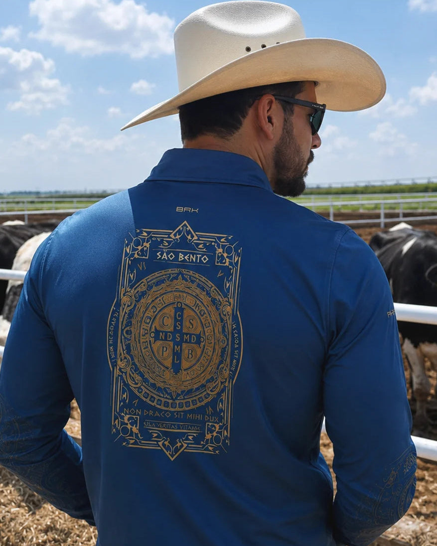 Camisa Agro Brk São Bento Medalha Dourada com Proteção UV50+