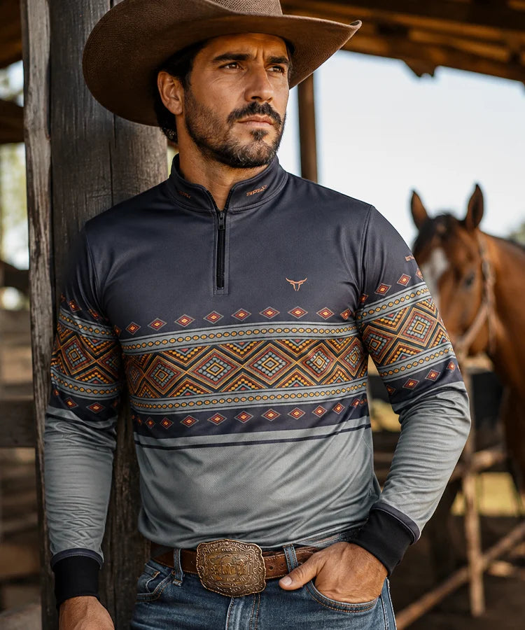 Camisa Apache Cinza com UV50+ - Brk Agro