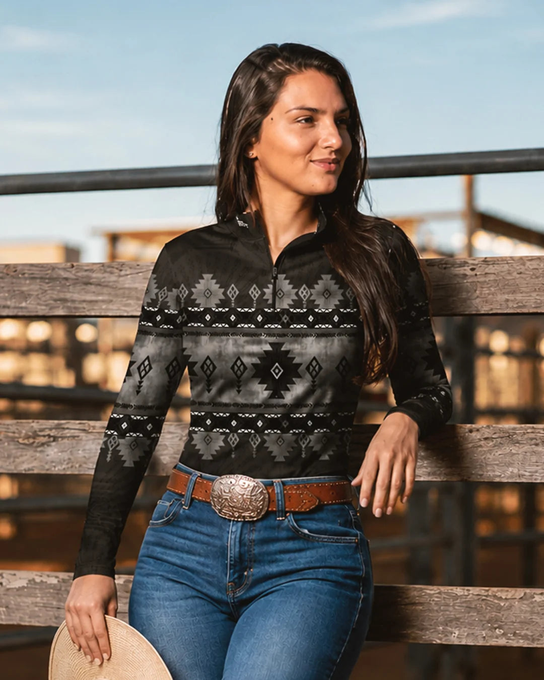 Camisa Feminina Apache Cinza com UV50 - Brk Agro