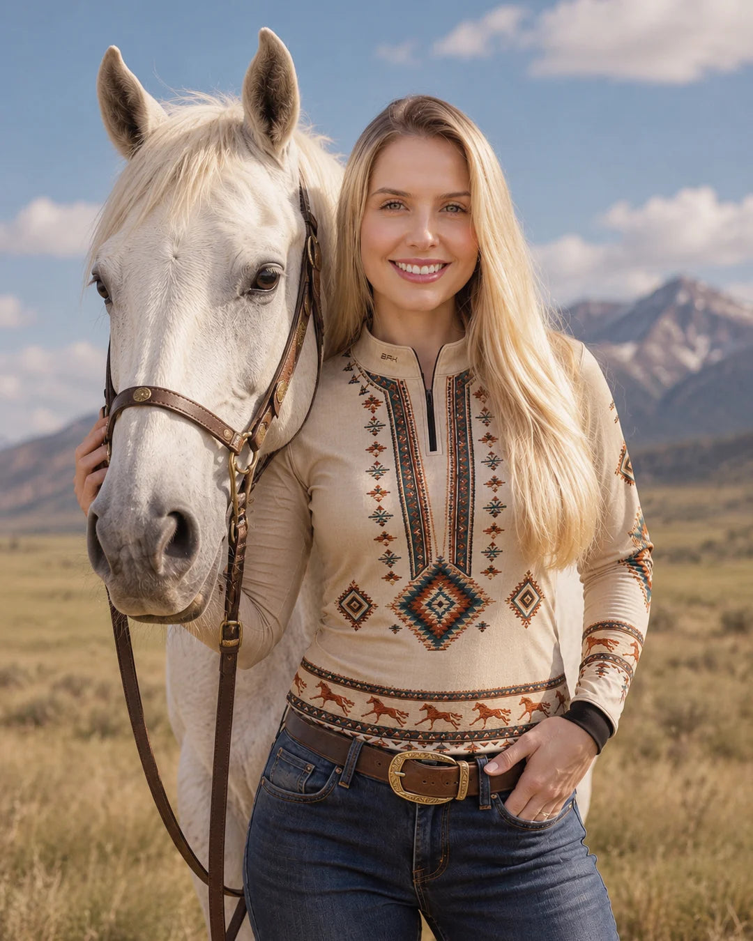 Camisa Feminina Apache Creme com UV50