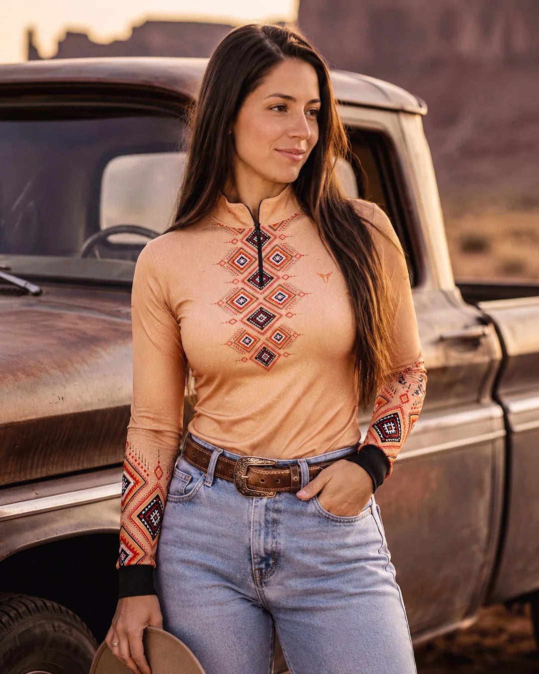 Camisa Feminina Apache Laranja com UV50