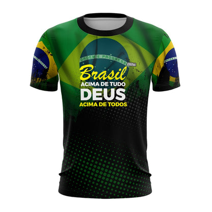 Camiseta Brasil Acima de Tudo Brk com UV50+ Envio Imediato - Brk Agro