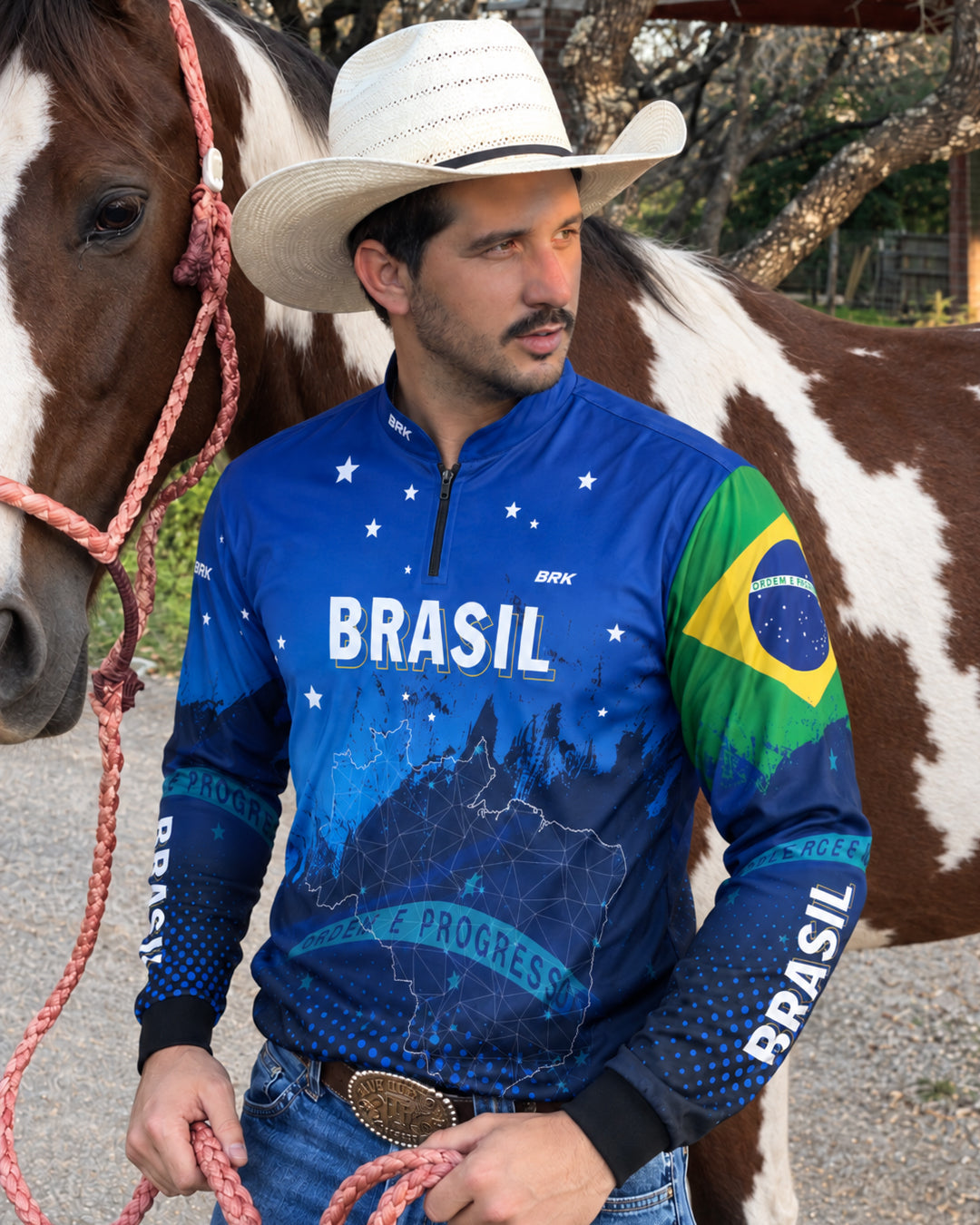 Camisa Brk Brasil Azul com Proteção Solar UV50 Envio Imediato