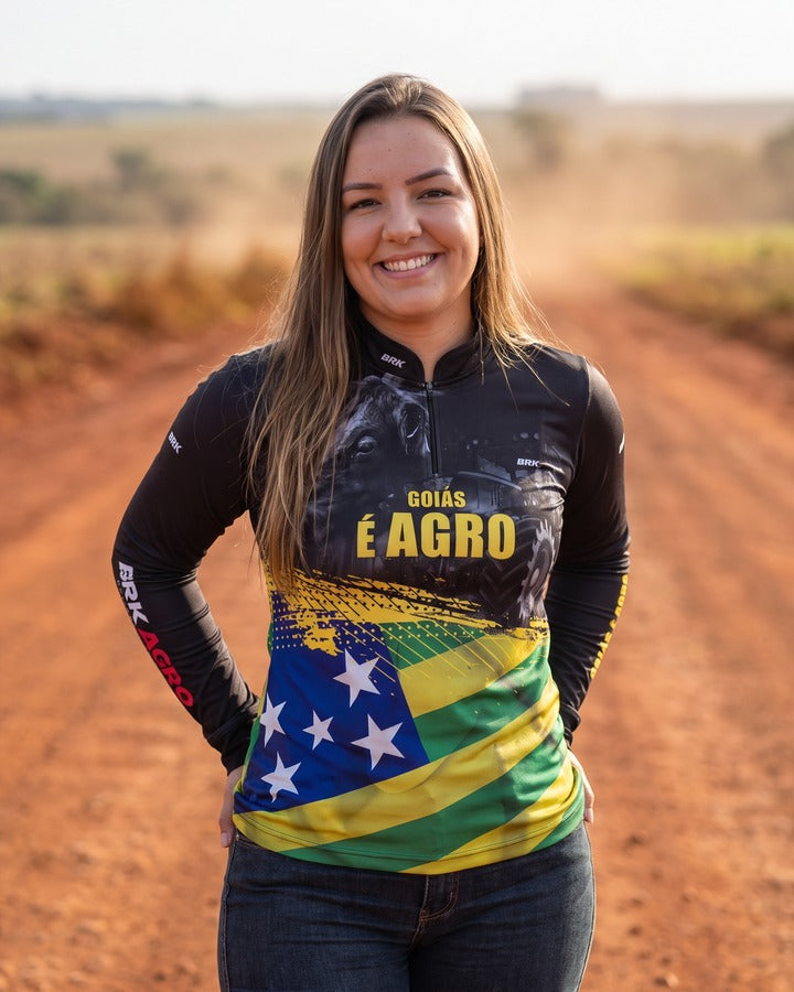 Camisa Agro Brk Goiás é Agro com Proteção Solar UV50+
