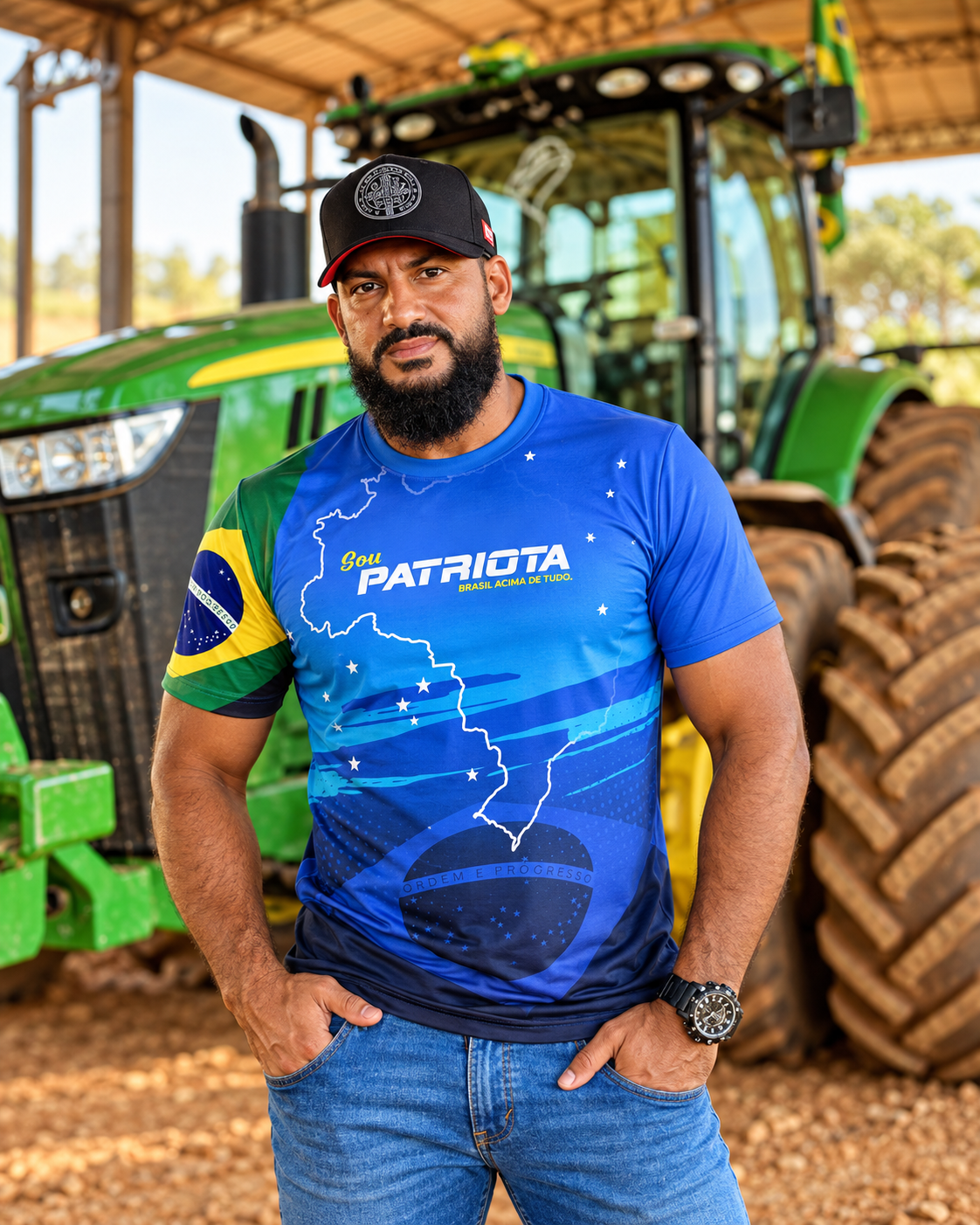 Camiseta Agro Brk Patriota Azul com Proteção Solar UV50+