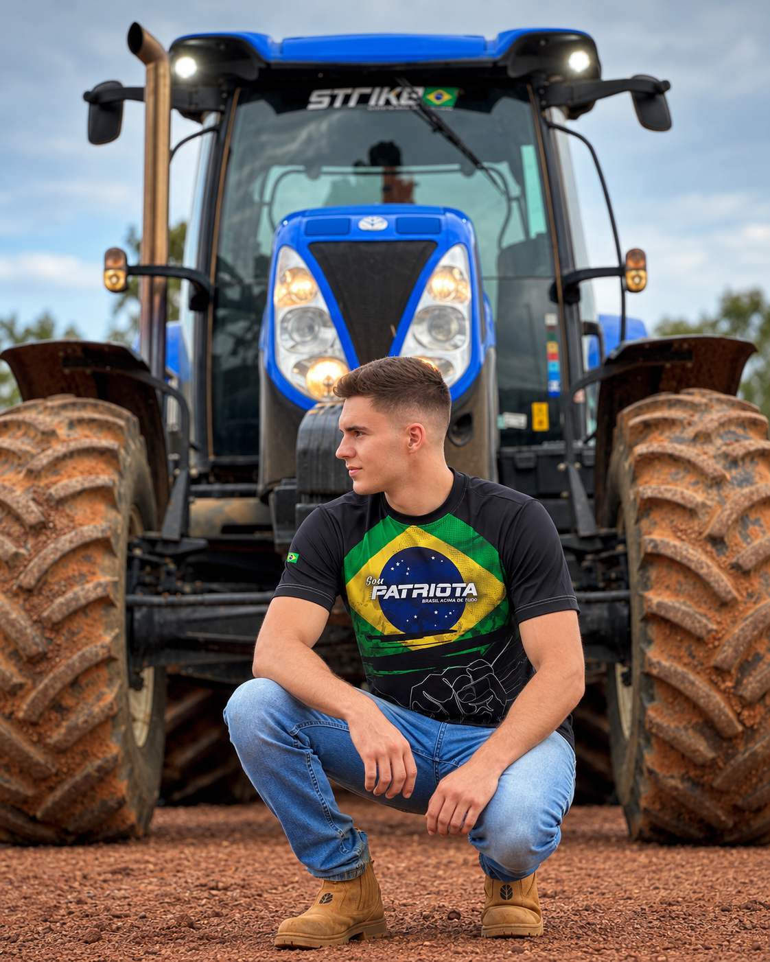 Camisa Brasil Patriota Preta com Proteção UV50
