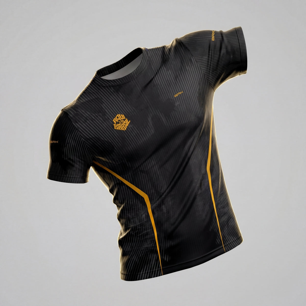 Camisa Casual Brk Aqui é o Brasil Cristo Redentor Preta com Proteção UV50 - Brk Agro