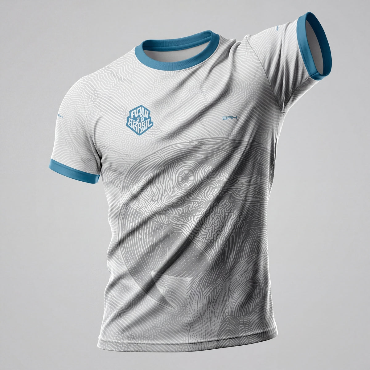 Camisa Casual Brk Aqui é o Brasil Arara Sombreada Branca com Proteção UV50 - Brk Agro