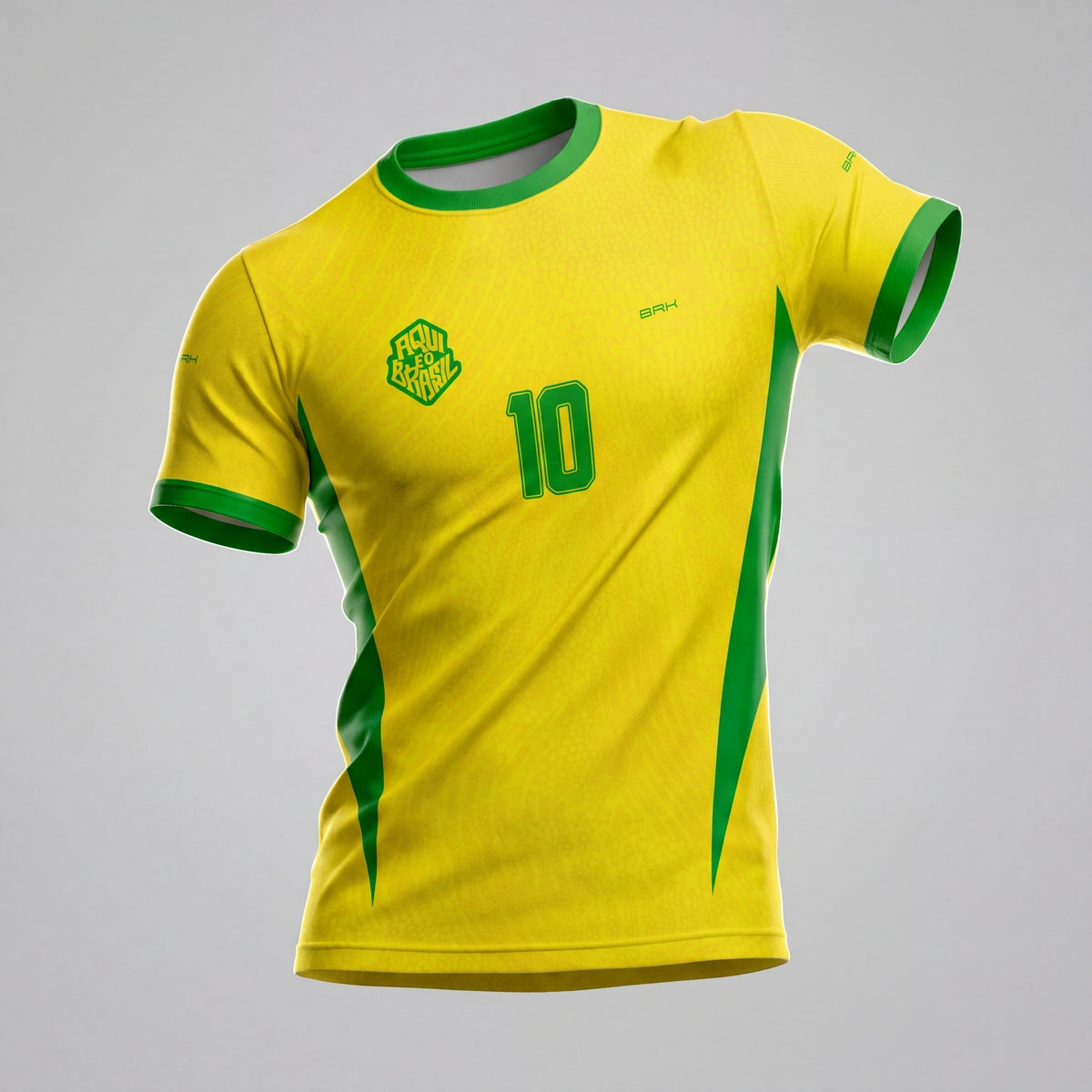 Camisa Casual Brk Aqui é o Brasil Clássica 10 Amarela com Proteção UV50 - Brk Agro