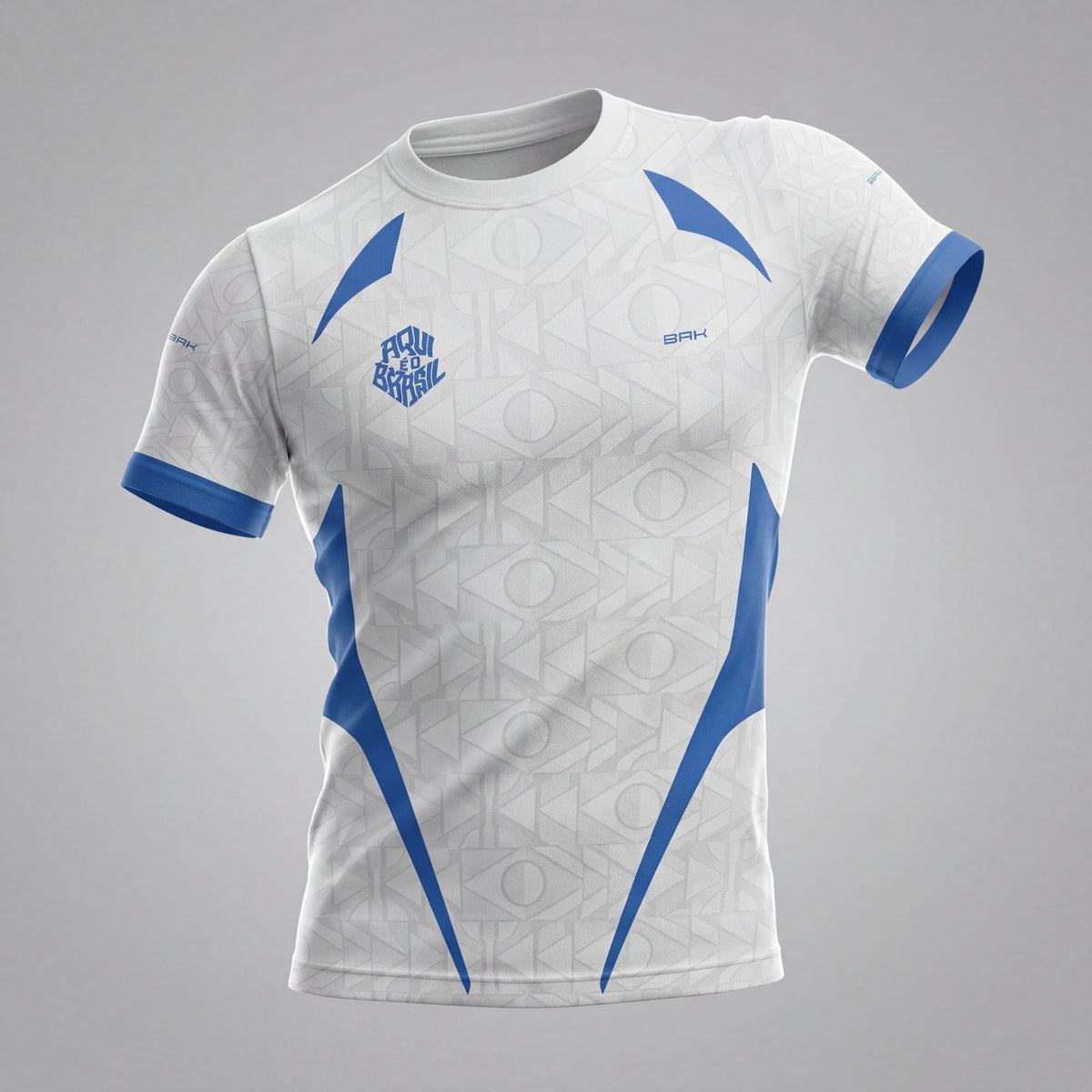Camisa Casual Brk Aqui é o Brasil Bandeira Geométrica Branca com Proteção Solar UV50+ - Brk Agro