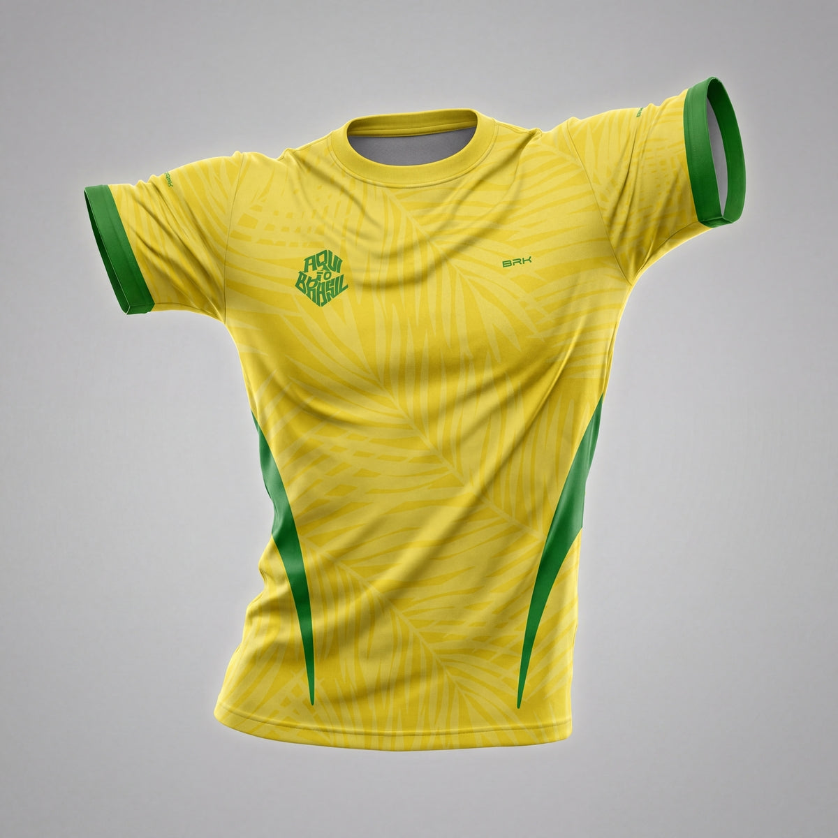 Camisa Brk Aqui é o Brasil Tropical Amarela com Proteção Solar UV50+ - Brk Agro