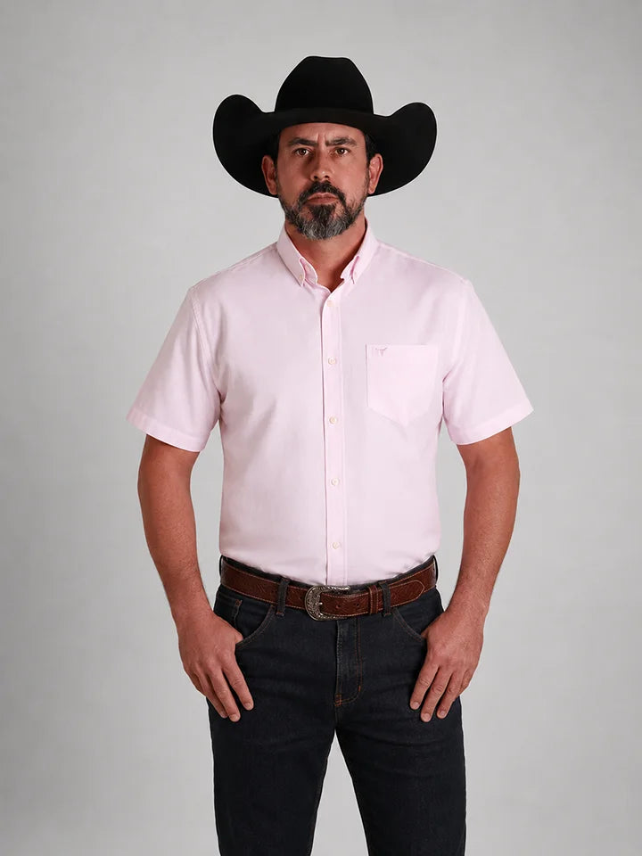 Camisa Lisa Classic Rosa Bebe - Manga Curta - Brk Agro
