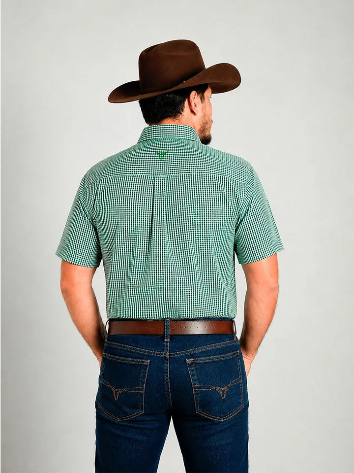 Camisa Xadrez Farm Verde Claro - Manga Curta - Brk Agro