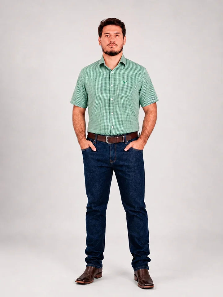 Camisa Xadrez Farm Verde Claro - Manga Curta - Brk Agro