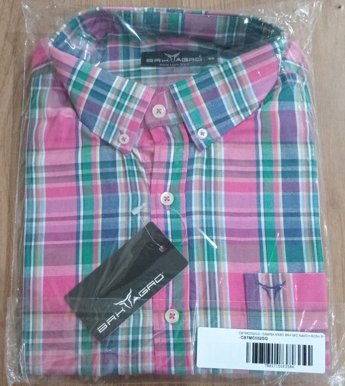 Camisa Country Ranch Rosa Shock - Manga Curta - Brk Agro