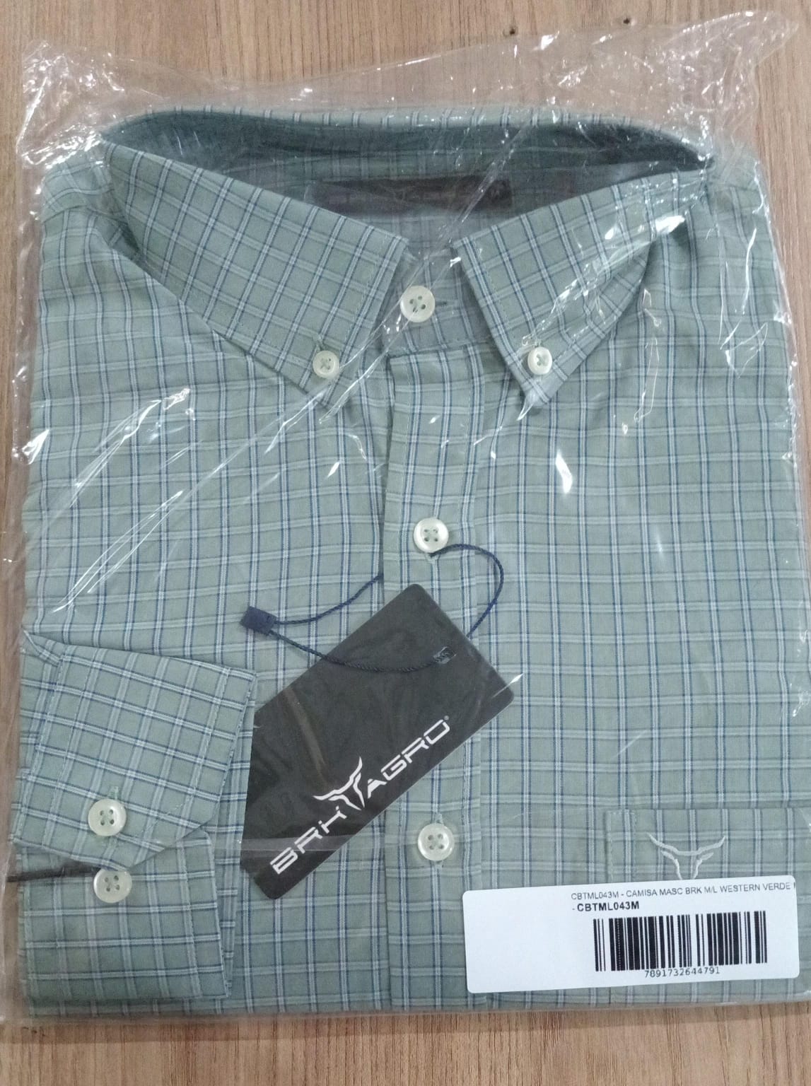 Camisa Country Farm Verde Menta - Manga Longa - Brk Agro