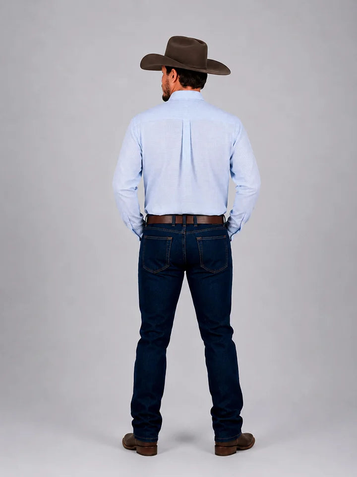Camisa Xadrez Farm Azul Claro - Manga Longa - Brk Agro