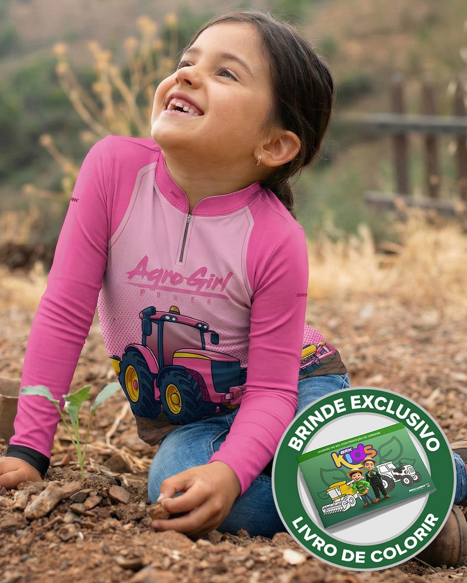 Camisa Agro Kids Brk Agrogirl com Proteção UV50 + Brinde
