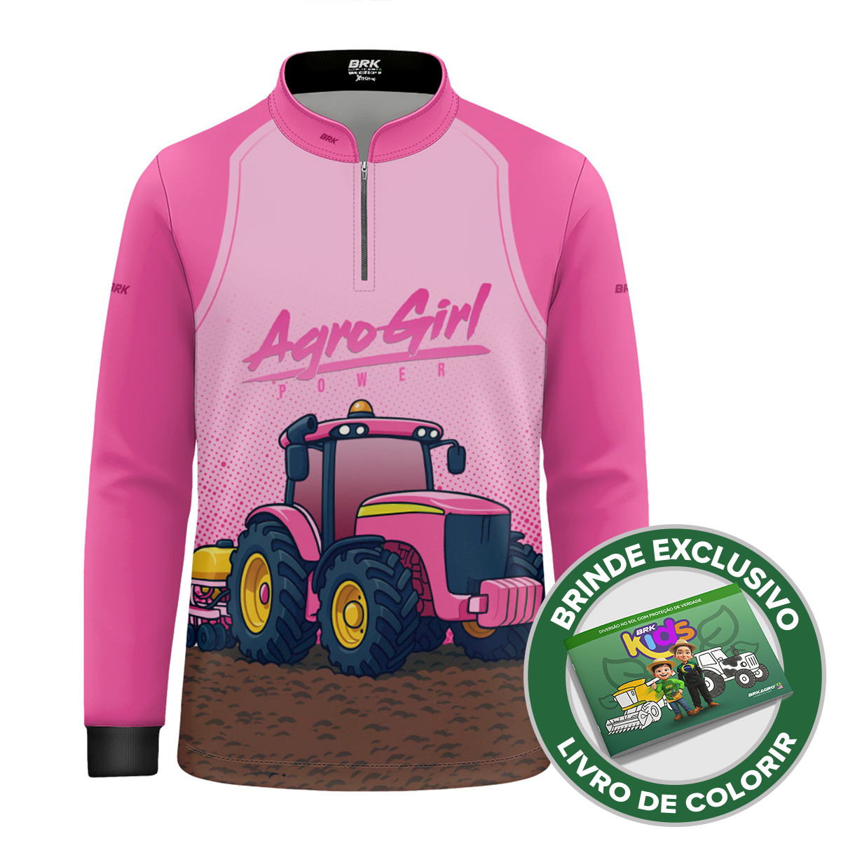 Camisa Agro Kids Brk Agrogirl com Proteção UV50 + Brinde - Brk Agro
