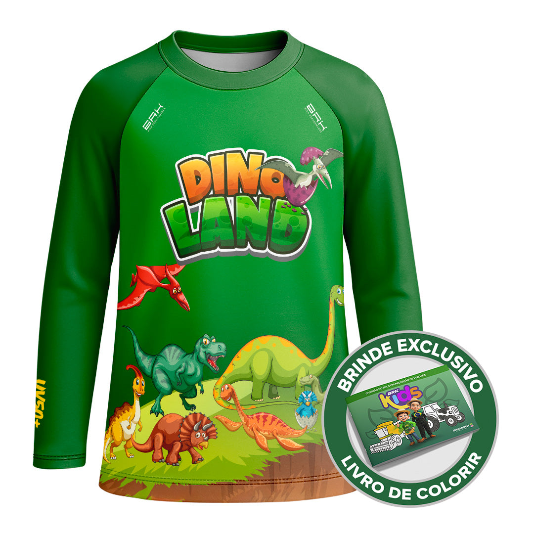 Camisa de Pesca Kids Brk Dino Land com Proteção UV50 - Brk Agro