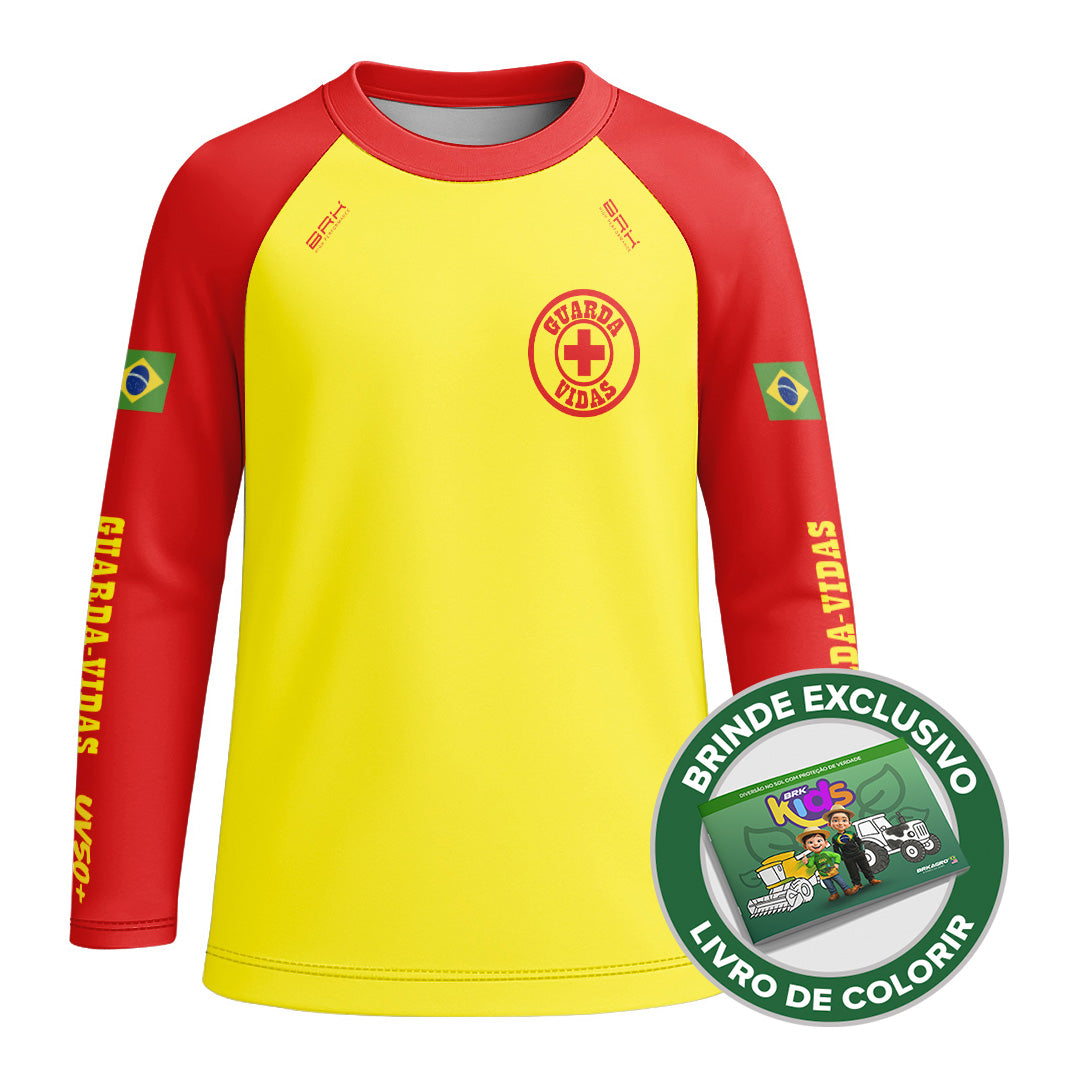 Camisa de Pesca Kids Brk Salva Vidas Mirim com Proteção UV50 - Brk Agro