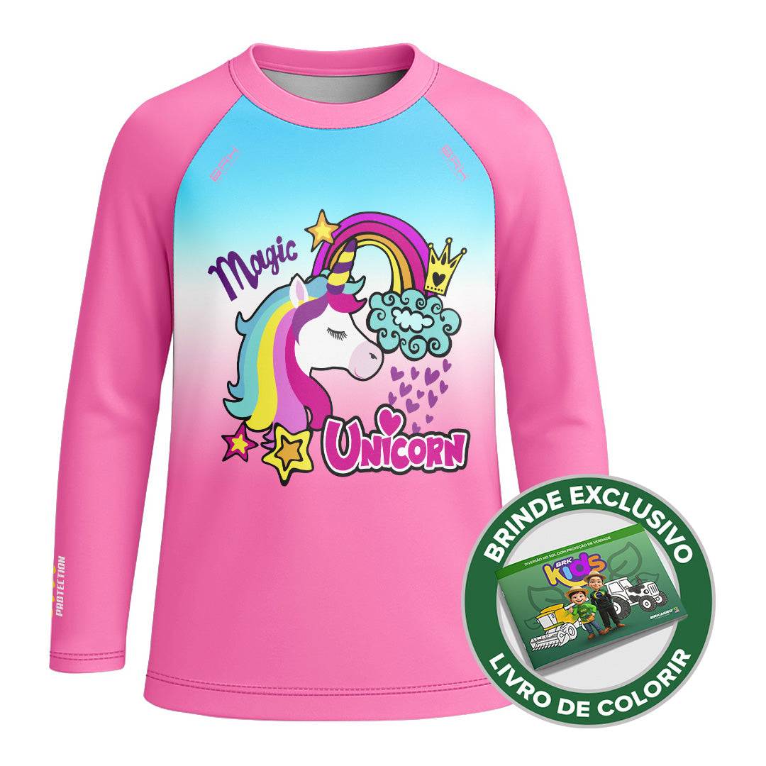 Camisa de Pesca Kids Brk Unicórnios com Proteção UV50 - Brk Agro