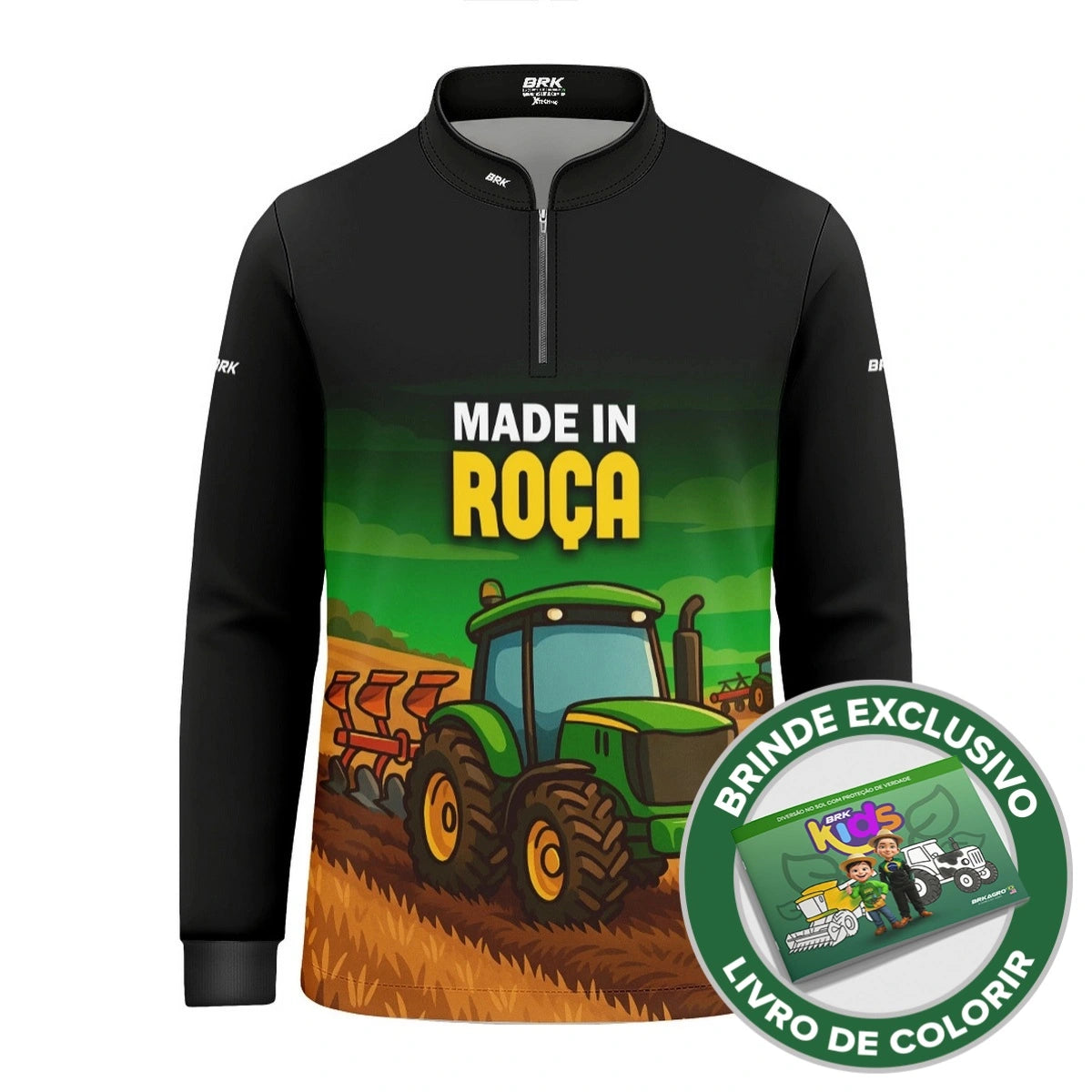 Camisa UV50 Agro Infantil Brk Made in Roça Trator - Brk Agro
