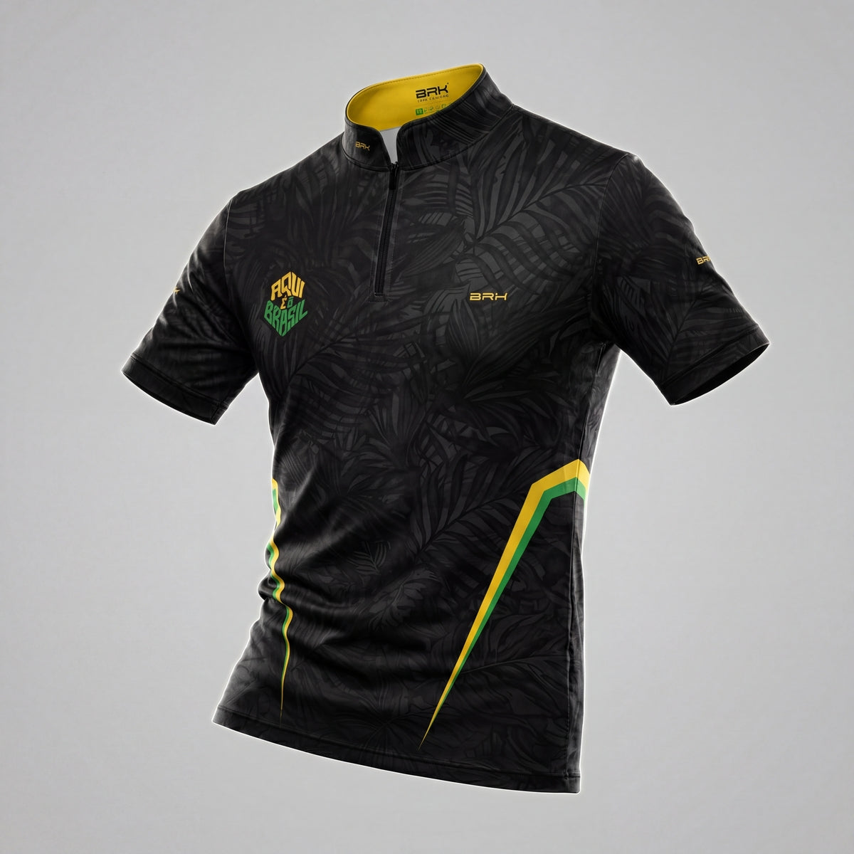 Camiseta Brk Aqui é o Brasil Folhagem Preta com Proteção Solar UV50+ - Brk Agro