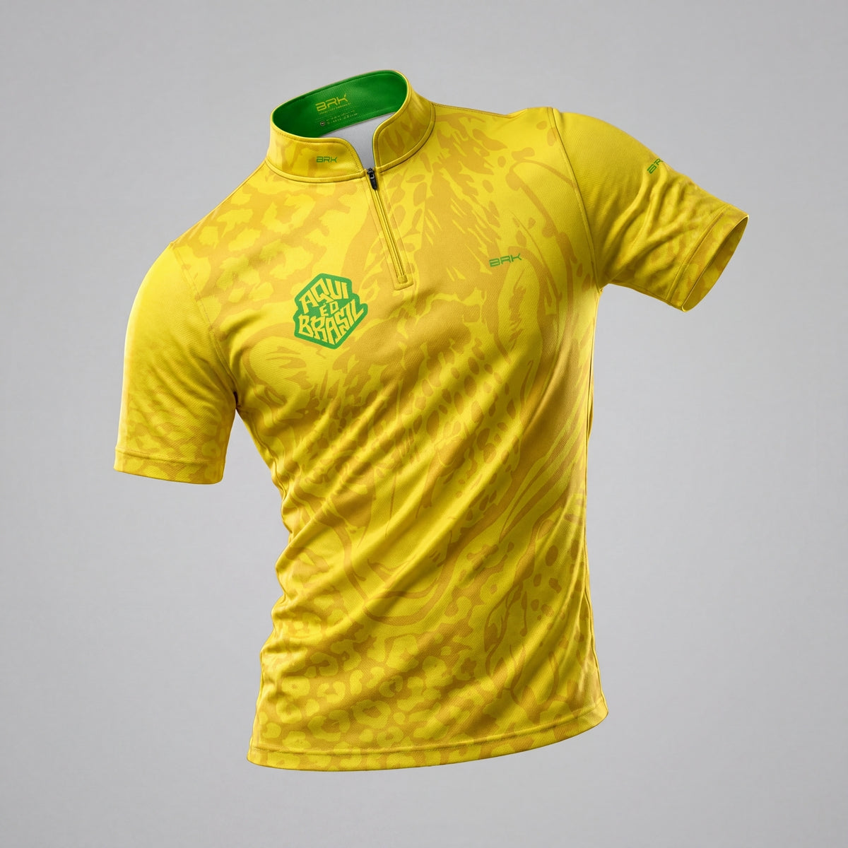 Camiseta Brk Aqui é o Brasil Onça Pintada Amarela com Proteção Solar UV50+ - Brk Agro