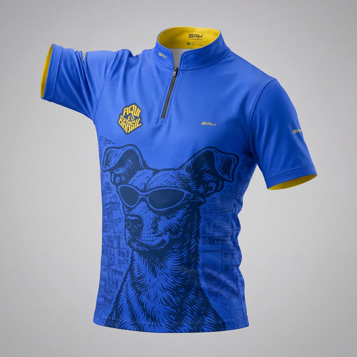 Camiseta Brk Aqui é o Brasil Caramelo de Óculos Azul com Proteção Solar UV50+ - Brk Agro