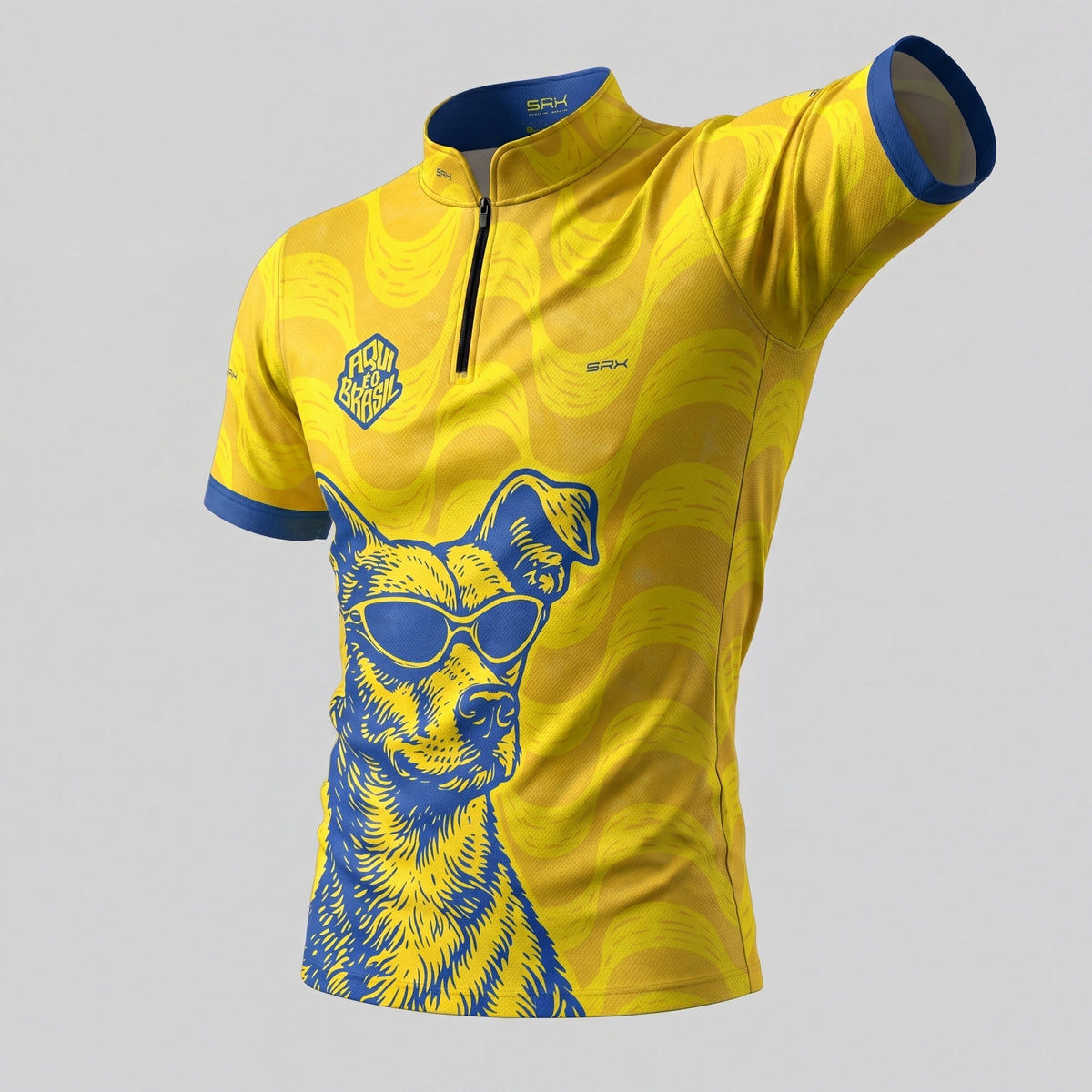 Camiseta Brk Aqui é o Brasil Caramelo de Óculos Amarela com Proteção Solar UV50+ - Brk Agro