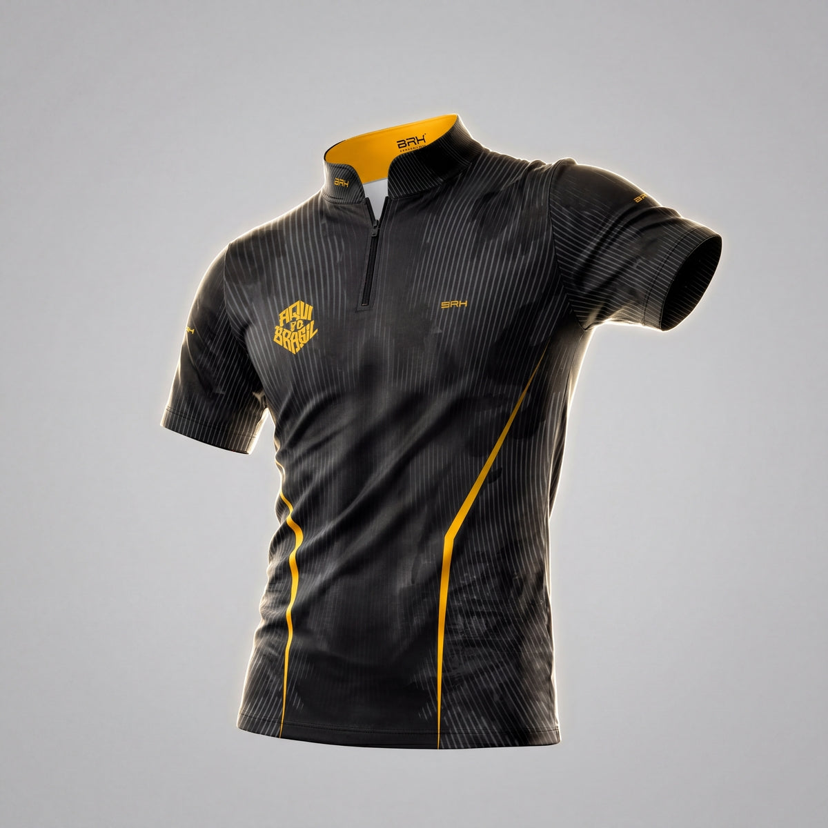 Camiseta Brk Aqui é o Brasil Cristo Redentor Preta com Proteção Solar UV50+ - Brk Agro