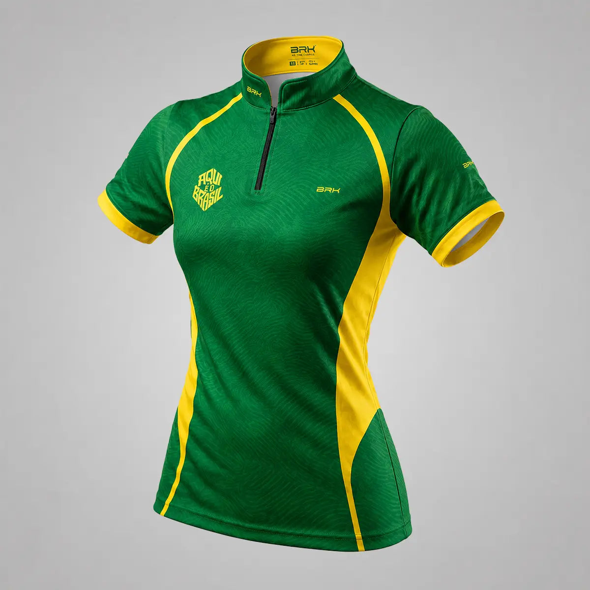 Camiseta Brk Feminina Aqui é o Brasil Digital Verde com Proteção UV50 - Brk Agro
