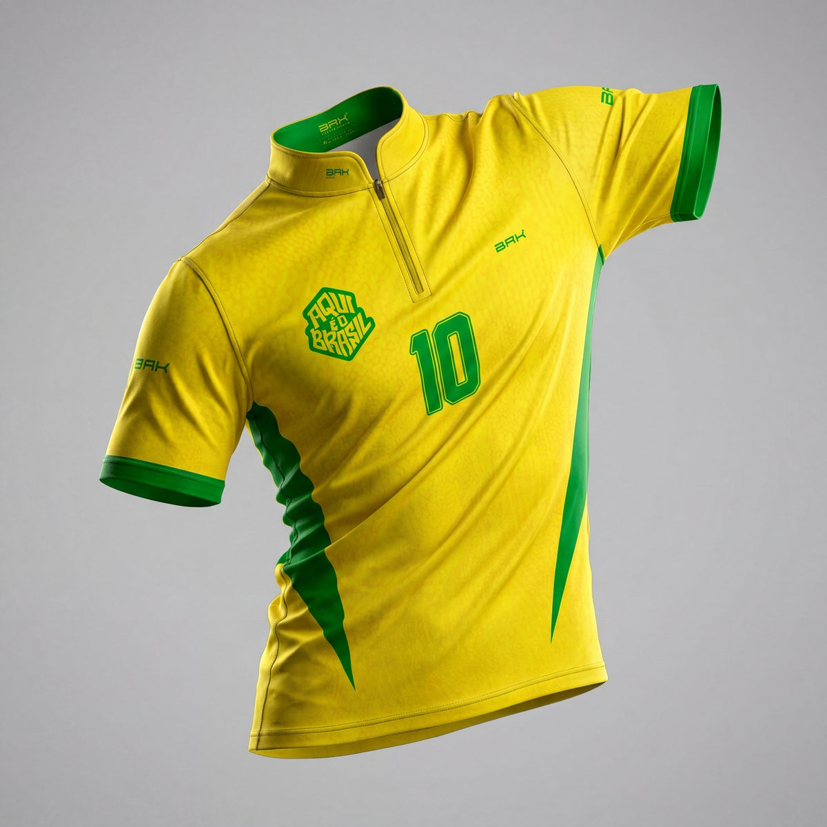 Camiseta Brk Aqui é o Brasil Clássica 10 Amarela com Proteção Solar UV50+ - Brk Agro