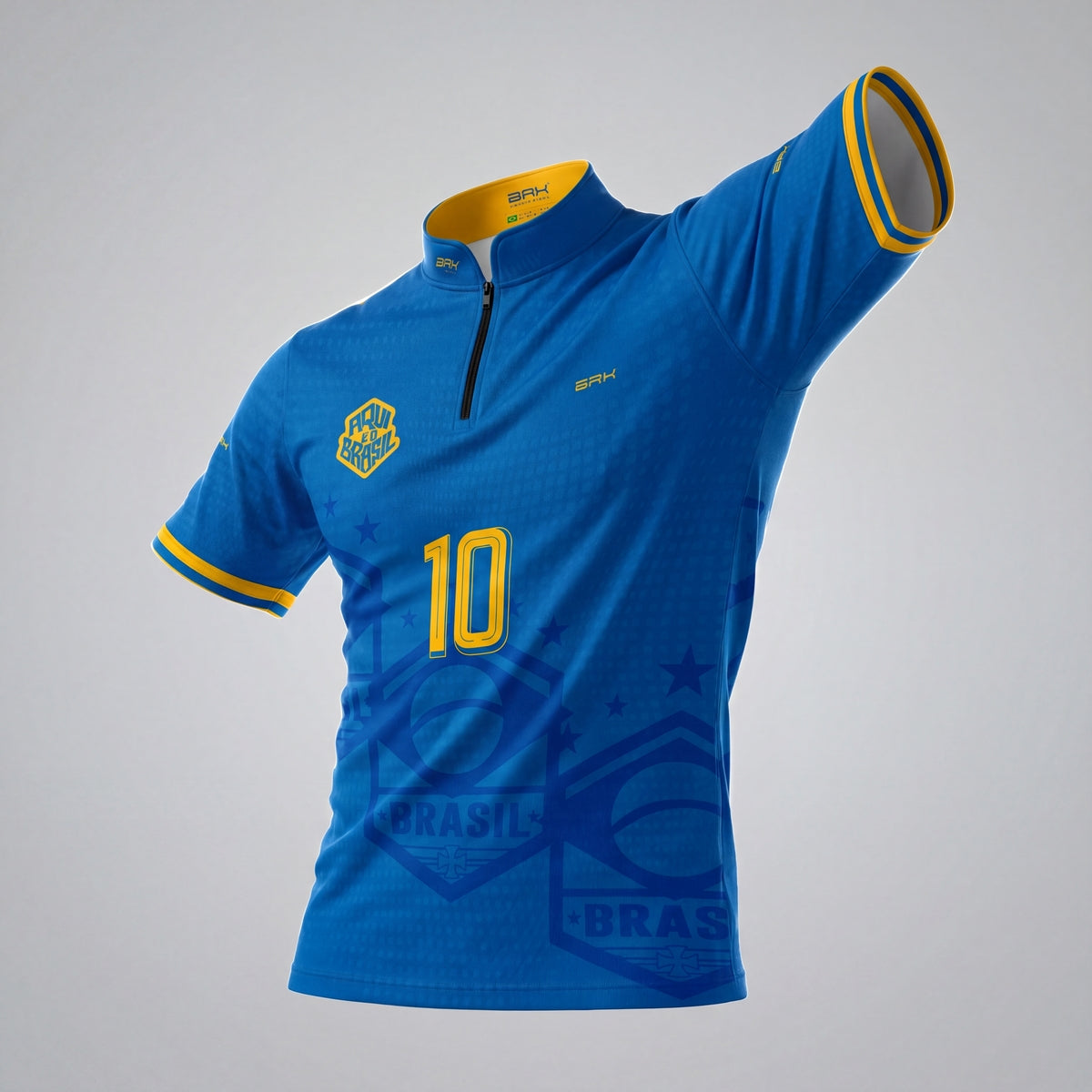 Camiseta Brk Aqui é o Brasil Escudo 10 Azul Royal com Proteção Solar UV50+ - Brk Agro