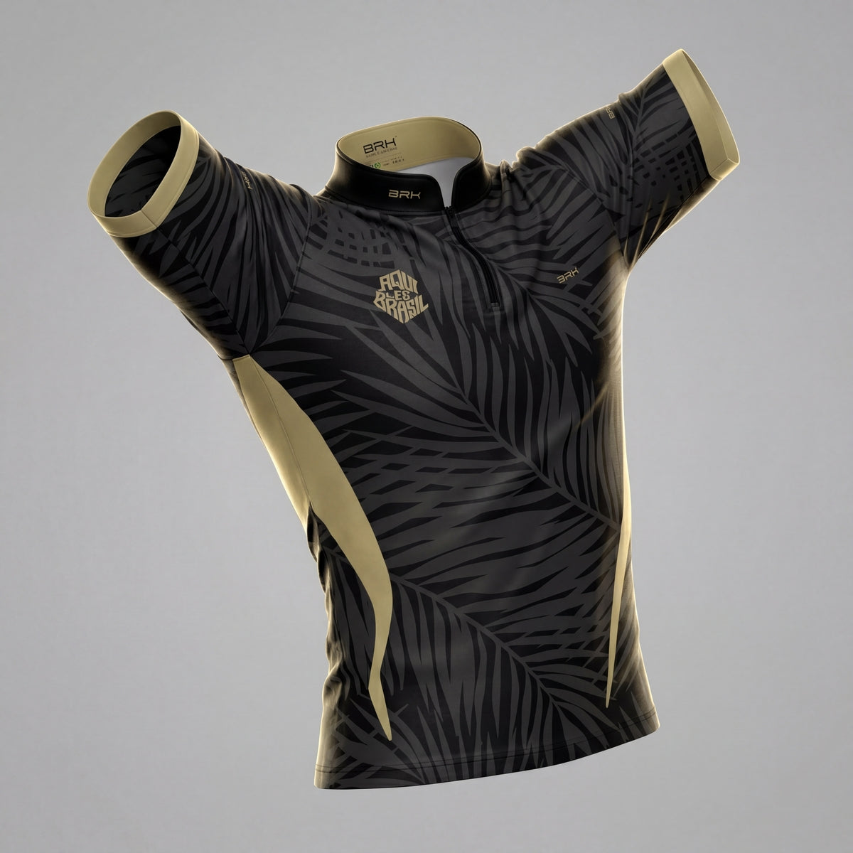Camiseta Brk Aqui é o Brasil Tropical Preta com Proteção UV50 - Brk Agro