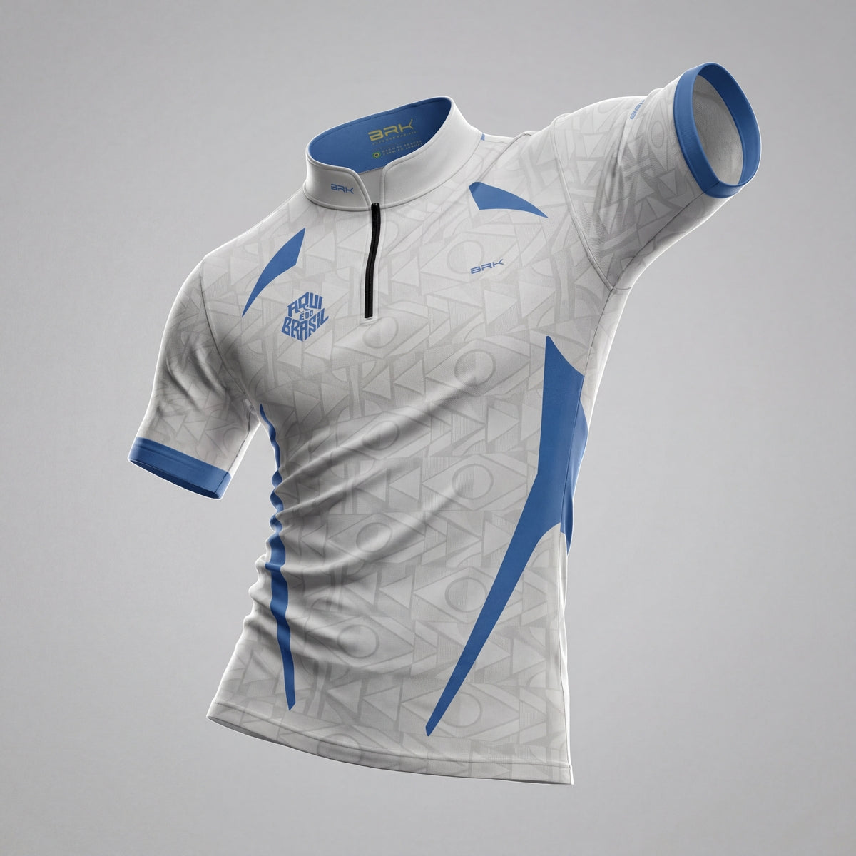 Camiseta Brk Aqui é o Brasil Bandeira Geométrica Branca com Proteção Solar UV50+ - Brk Agro