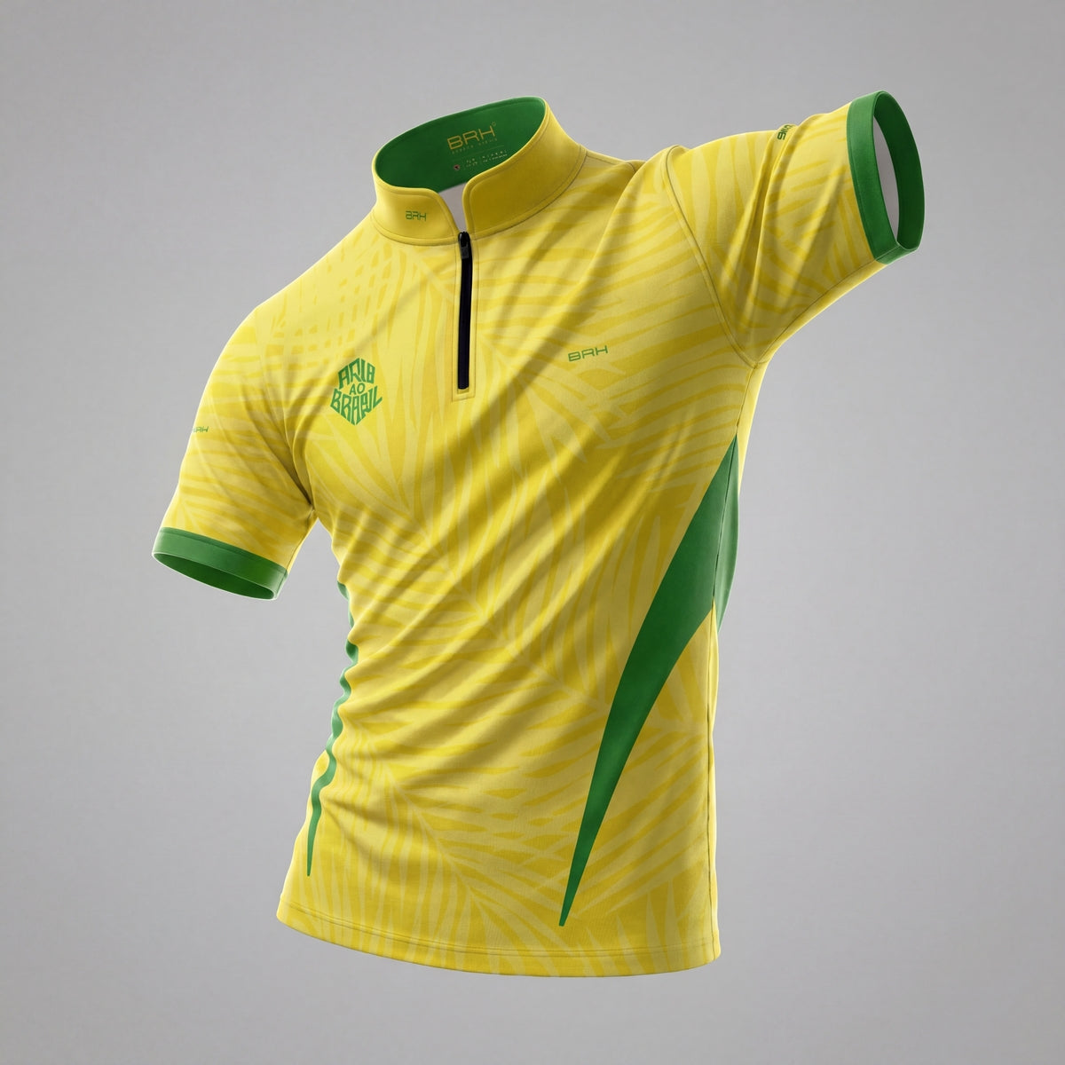 Camiseta Brk Aqui é o Brasil Tropical Amarela com Proteção Solar UV50+ - Brk Agro