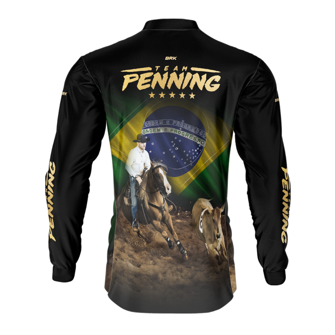 Camisa Agro Brk TEAM PENNING DOURADO Com UV50+ - BRK AGRO