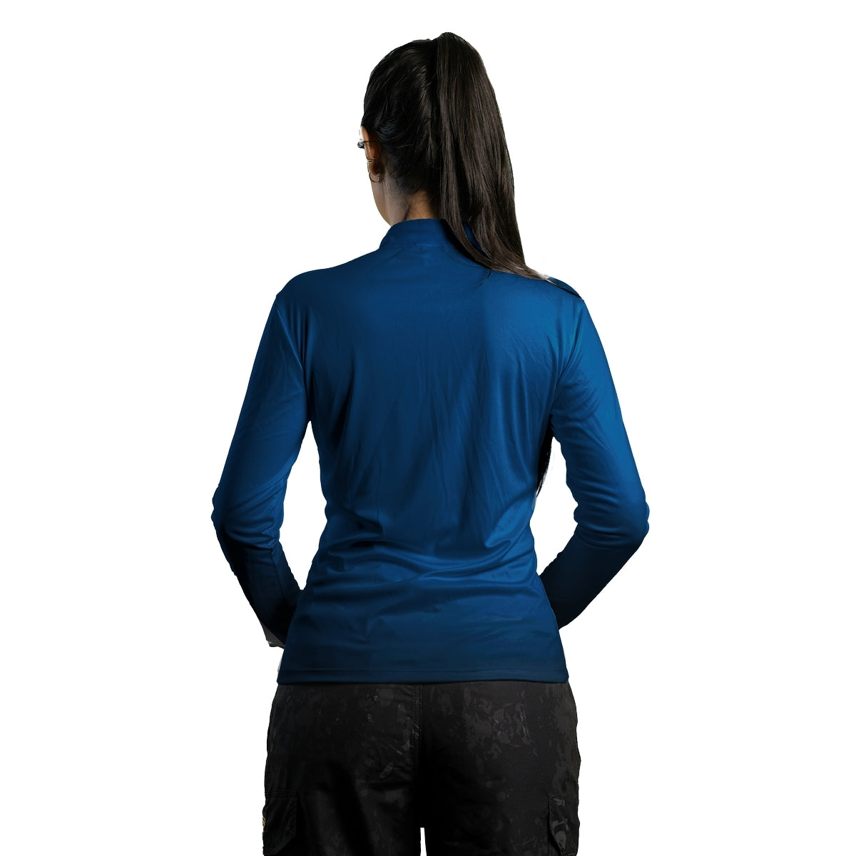 Camisa Feminina Brk Basic Azul Naval com Proteção Solar UV50 Envio Imediato - Brk Agro