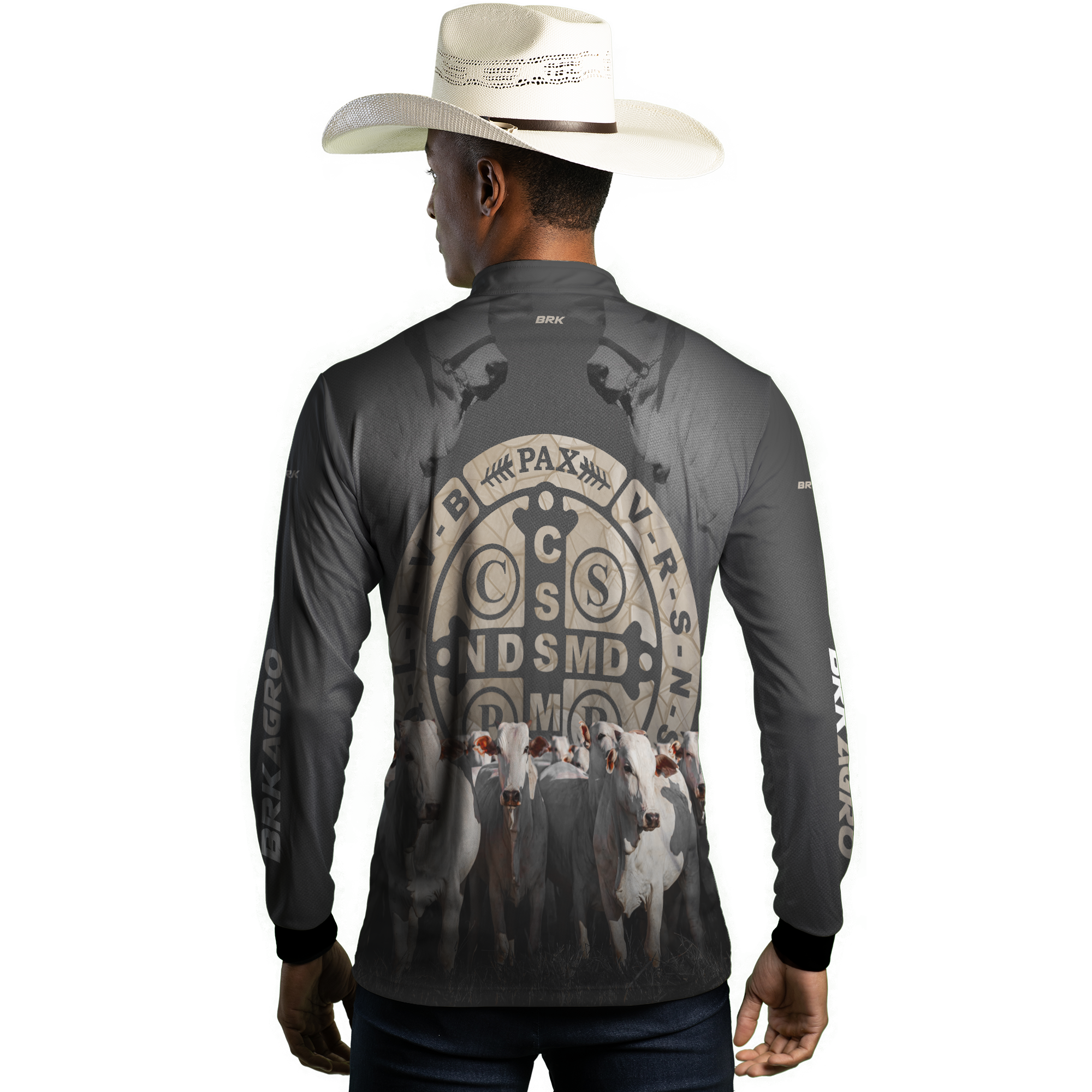 Kit 1 Boné Trucker Agro São Bento + 1 Camisa Agro Brk Pecuária São Bento com Proteção Solar UV50+ - Brk Agro